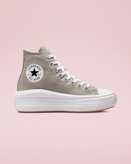 Pantofi Platforma Dama Converse Chuck Taylor All Star Move Inalti Masline Verzi Albi | RO OIWX0468